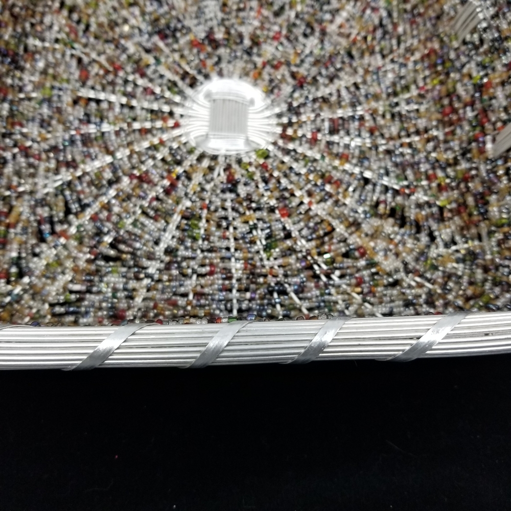 Handmade Square Aluminum Seed Bead Wire Basket - Picture 5 of 12